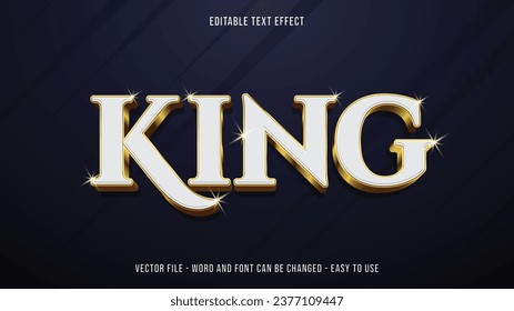 Editable text effect white and gold, expensive text style