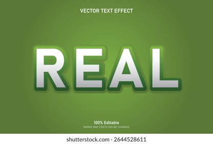 Editable text effect, White Real text effect