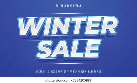 Editable text effect winter, super sale text style suitable for business brand