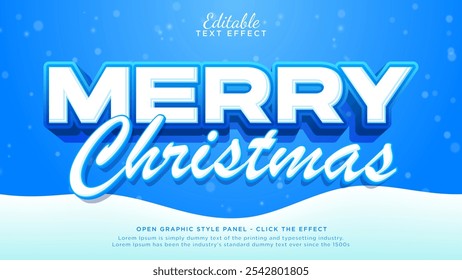 Editable text effect winter theme, Merry christmas text style template