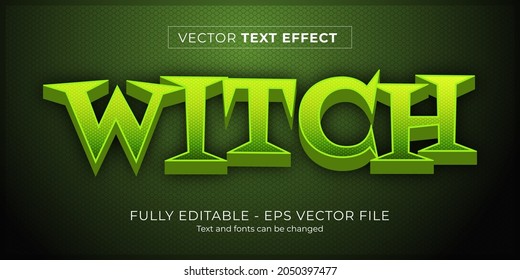 Editable Text Effect Witch Template With 3 Dimension Type Style