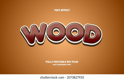 Editable Text Effect Wood Title Style