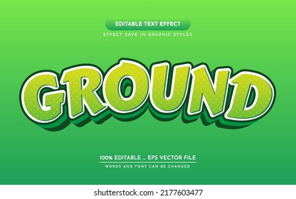 Editable text effect with yellow gradation green 3d style effect	