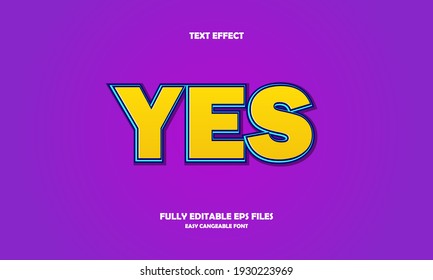 Editable text effect yes title style