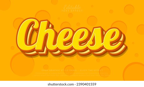 Editable text effects. Cheesecake 3d text template for food branding or advertising