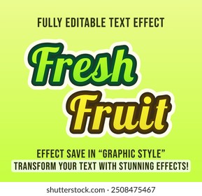 Editable text effects with Fresh Fruit theme, Customizable and Ready to Use.