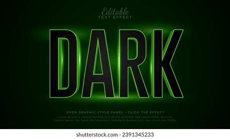 Editable text effects - Green neon light text effect mockup