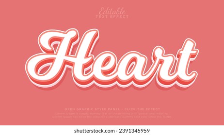 Editable text effects - Heart text effect style template