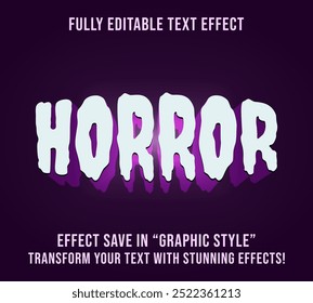 Efectos de texto editables Tema de terror, personalizable y listo para usar.