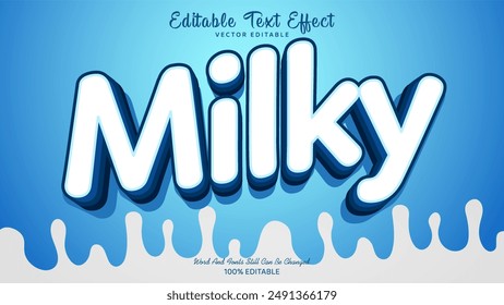 Editable text effects - Milk word theme.