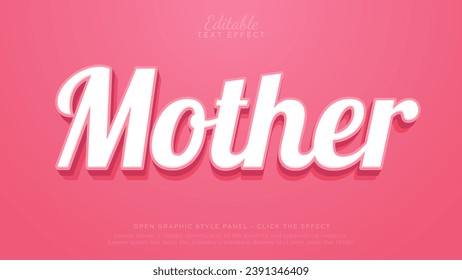 Editable text effects - Mother text effect mockup