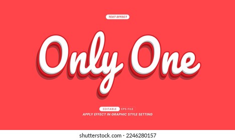 Editable Text Effects - Only One Slogan on a Pink Background