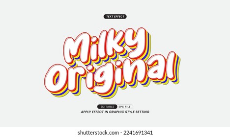 Editable Text Effects - Original Milky Word Slogan with Background