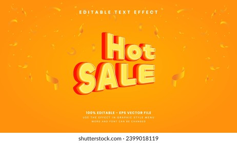 Editable text effects - premium vector 3d style Hot sale text for business or product promotion