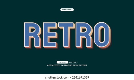 Editable Text Effects - Retro Word Slogan with Background