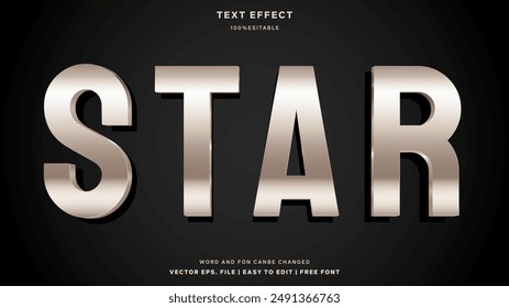 Editable text effects - Star word theme.