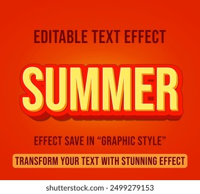 Editable text effects with summer 3d theme, Customizable and Ready to Use.
