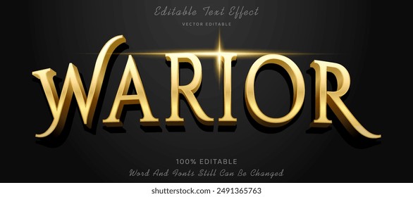 Editable text effects - Warrior word theme.