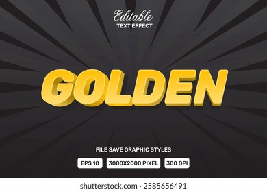 Editable Text Golden Vector Premium Template