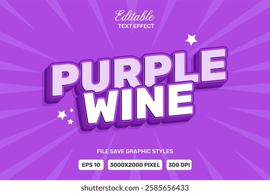 Editable Text Purple Vector Premium Template.