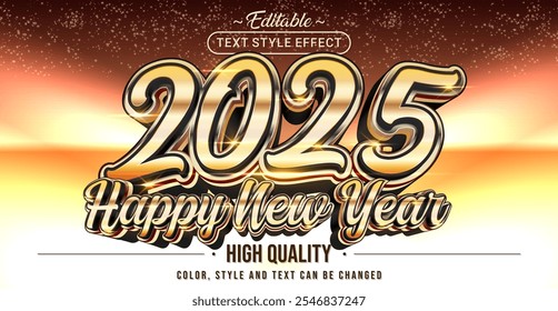 Editable text style effect - 2025 Happy New Year text style theme.