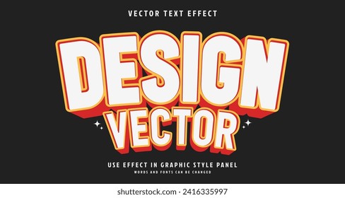 Editable text style effect - 3D Flat Orange text style theme. for your project