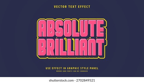 Efeito de estilo de texto editável - tema de estilo de texto brilhante absoluto. para seu projeto