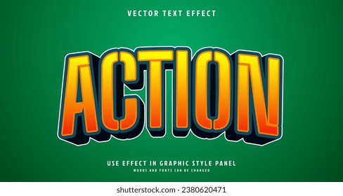 Editable text style effect - Action text style theme. for your project