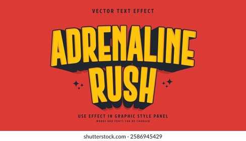 Editable text style effect - Adrenaline Rush text style theme. for your project