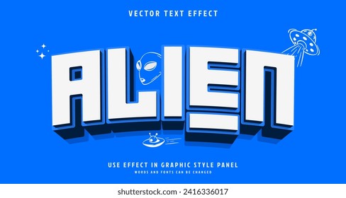 Editable text style effect - Alien text style theme. for your project