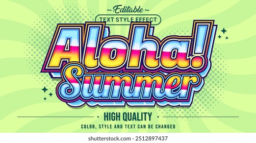 Editable text style effect - Aloha Summer text style theme.