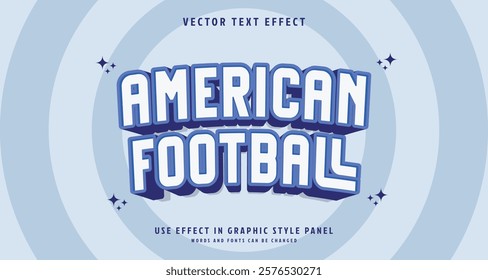 Editable text style effect - American Football text style theme. for your project