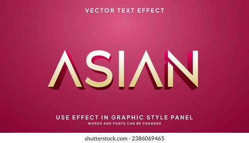 Editable text style effect - Asian text style theme. for your project