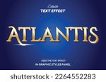 Editable text style effect - Atlantis text style theme.