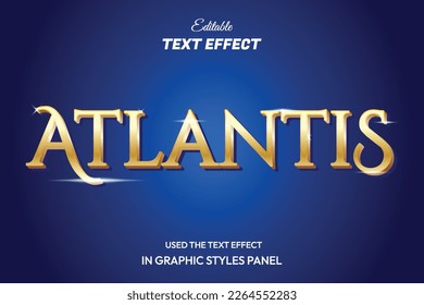 Editable text style effect - Atlantis text style theme.