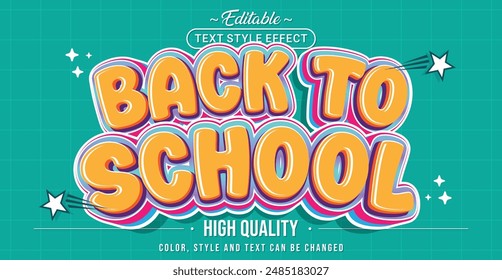 Editable text style effect - Back to School text style theme.