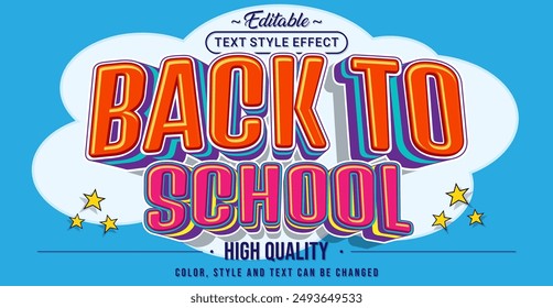 Editable text style effect - Back To School text style theme.