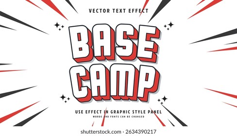Editable text style effect - Base Camp text style theme. for your project