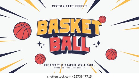 Editable text style effect - Basketball text style theme. for your project