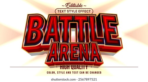 Editable text style effect - Battle Arena text style theme.