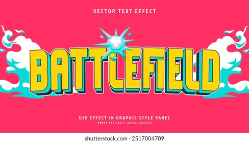 Efeito de estilo de texto editável - tema de estilo de texto Battlefield.