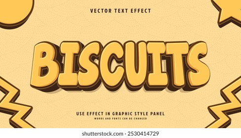 Efeito de estilo de texto editável - tema de estilo de texto biscoito. para seu projeto