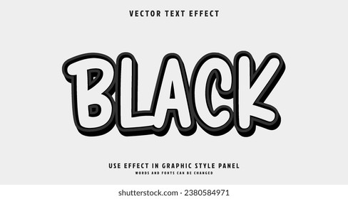 Editable text style effect - Black text style theme.