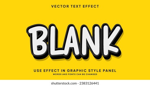 Editable text style effect - Black text style theme.