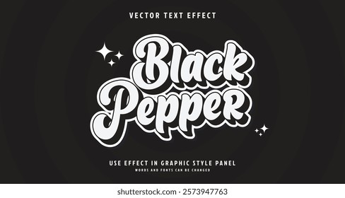 Editable text style effect - Black Pepper text style theme. for your project