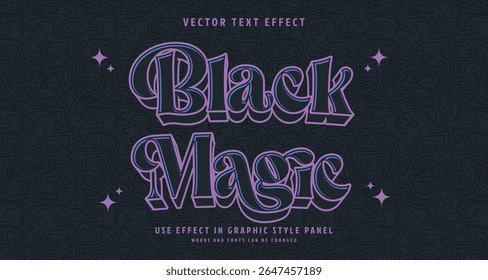 Editable text style effect - Black Magic text style theme. for your project