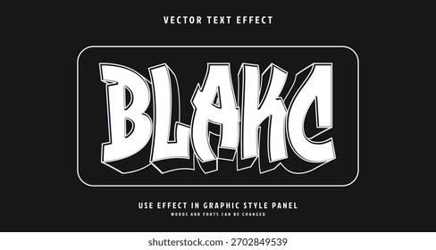 Editable text style effect - Black and White text style theme. for your project