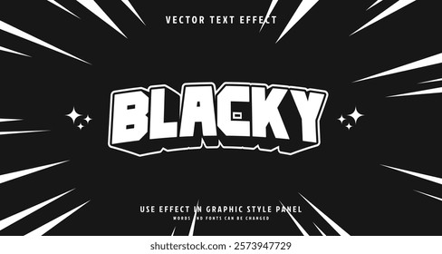 Editable text style effect - Blacky text style theme. for your project