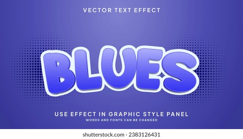 Editable text style effect - Blues text style theme. for your project
