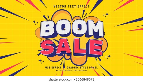 Editable text style effect - Boom Sale text style theme. for your project